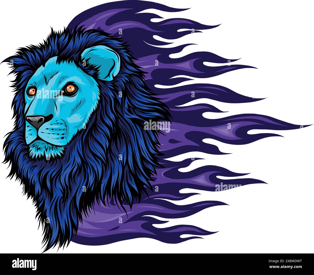 Löwenkopf farbenfrohe Handzeichnung Vektordarstellung Stock Vektor