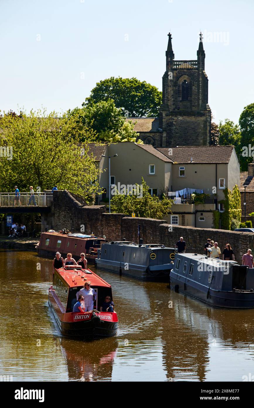 Skipton, Stadtzentrum von North Yorkshire, Leeds und Liverpool Canal Stockfoto