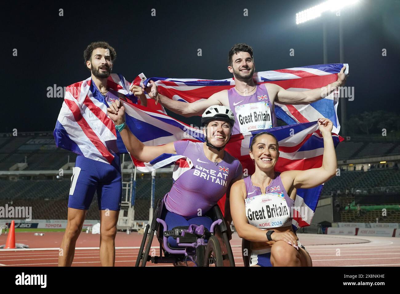 Hyogo, Japan. Mai 2024. GROSSBRITANNIEN Team Gruppe Leichtathletik : Kobe 2024 Para Leichtathletik Weltmeisterschaft Universal 4100m Relay Finale im Kobe Universiade Memorial Stadium in Hyogo, Japan . Quelle: AFLO SPORT/Alamy Live News Stockfoto