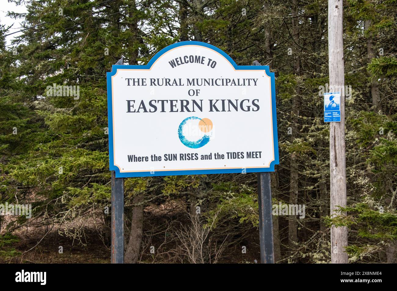 Willkommen im Zeichen der Gemeinde Eastern Kings in Prince Edward Island, Kanada Stockfoto