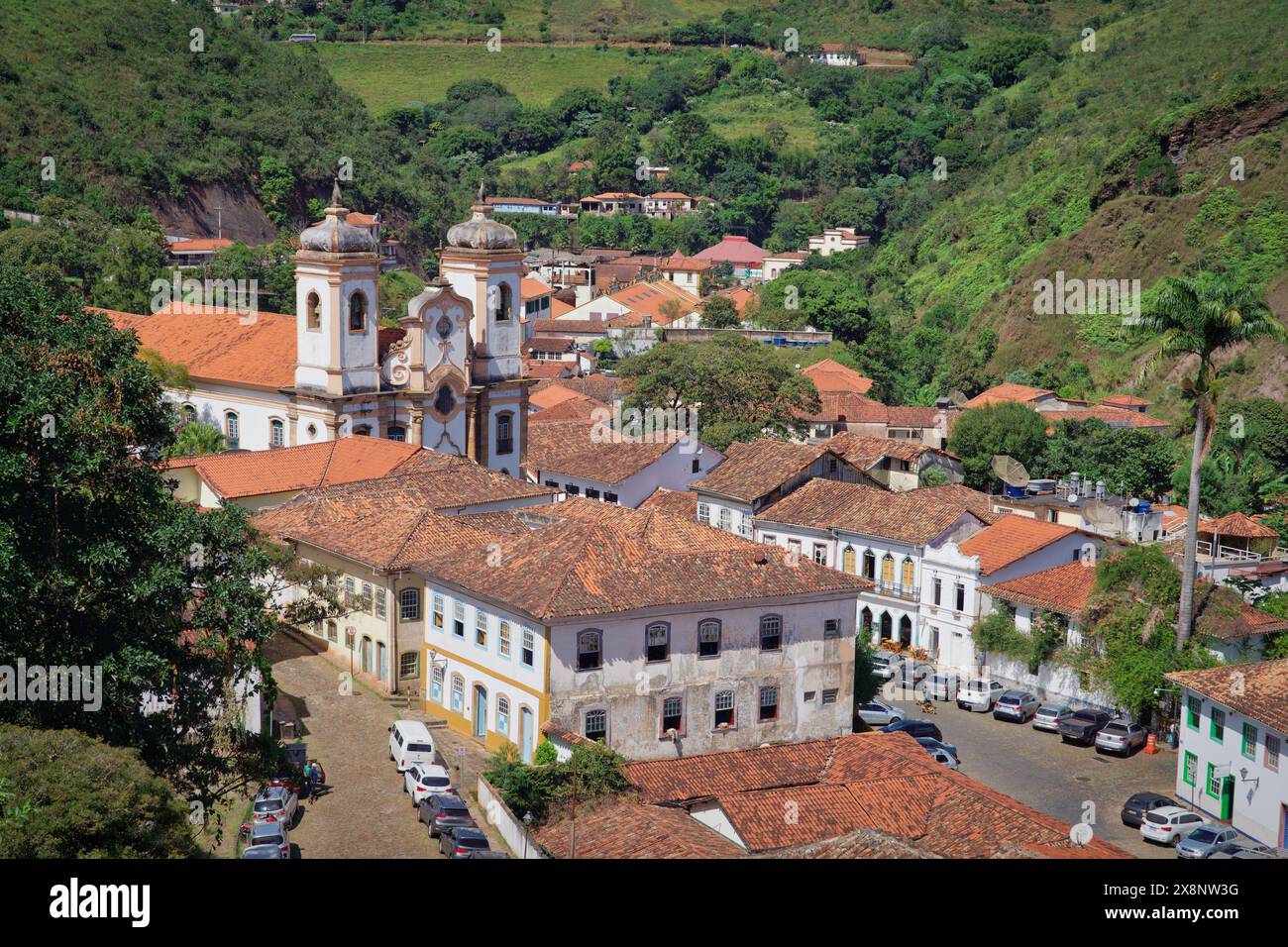 Foto vom Panoramablick auf Ouro Preto, Minas Gerais, Brasilien Stockfoto