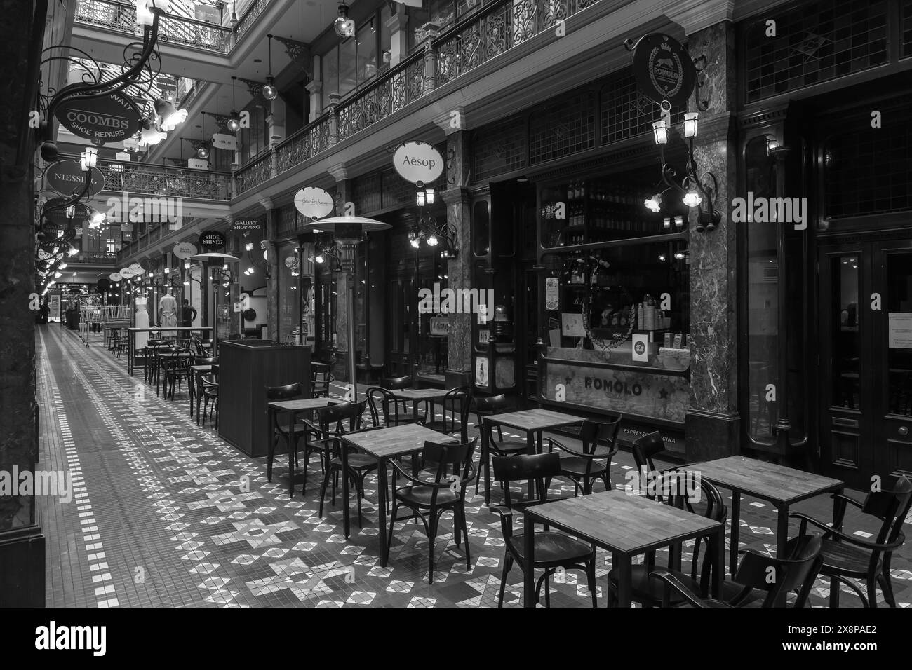 Die Strand Arcade im zentralen Geschäftsviertel sieht sehr verlassen aus, da die Lockdown in Sydney aufgrund des Delta-Stamms von COVID-19 fortgesetzt wird. Toda Stockfoto