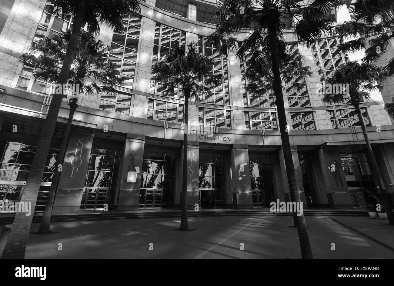 Eintritt zum Chifley Tower, Sydney während der COVID-19-Lockdowns, Sydney, NSW, Australien. Stockfoto