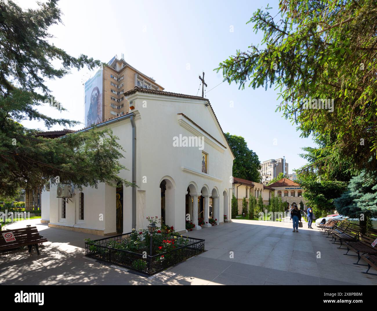 Bukarest, Rumänien. Mai 2024. Außenansicht der neuen St. Spyridon Kirche im Stadtzentrum Stockfoto