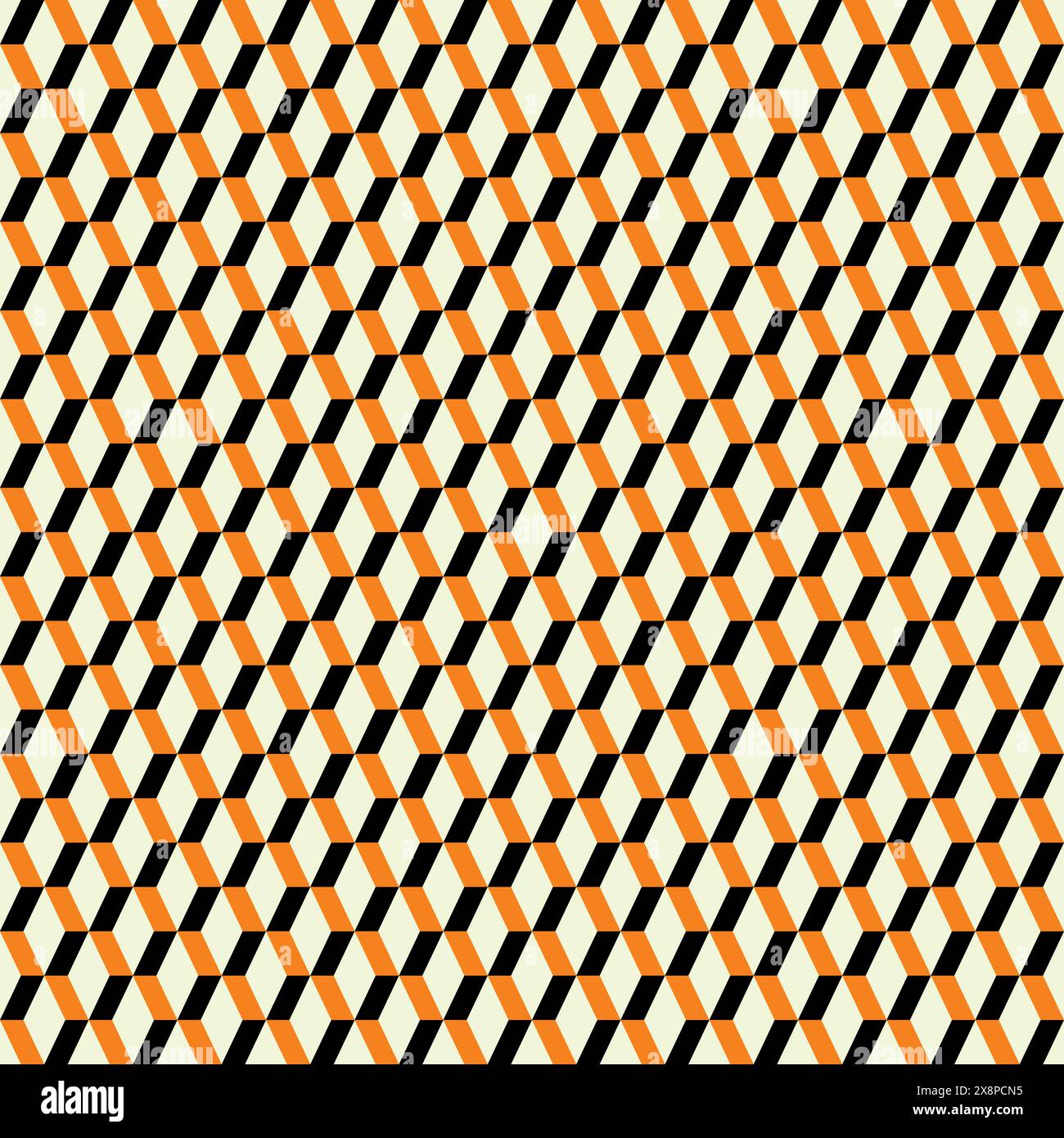 Geometrisches nahtloses Muster mit Orange und Schwarz Stock Vektor