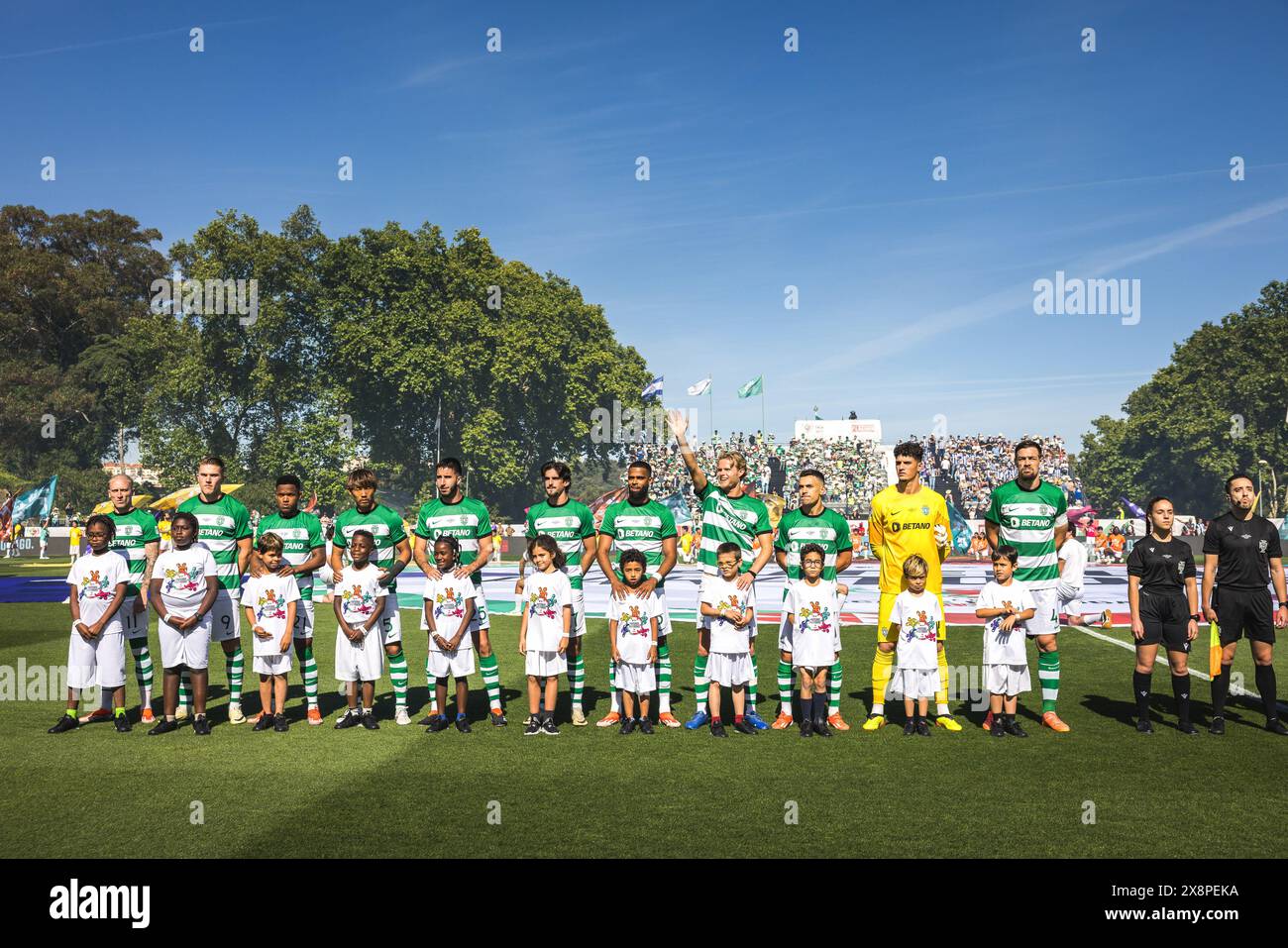 Oeiras, Portugal. Mai 2024. Sporting CP Starterteam für das Spiel zwischen dem FC Porto und Sporting CP für das portugiesische Cup-Finale in Estadio Nacional do Jamor. (Endresultat: FC Porto 2 - 1 Sporting CP) Credit: SOPA Images Limited/Alamy Live News Stockfoto