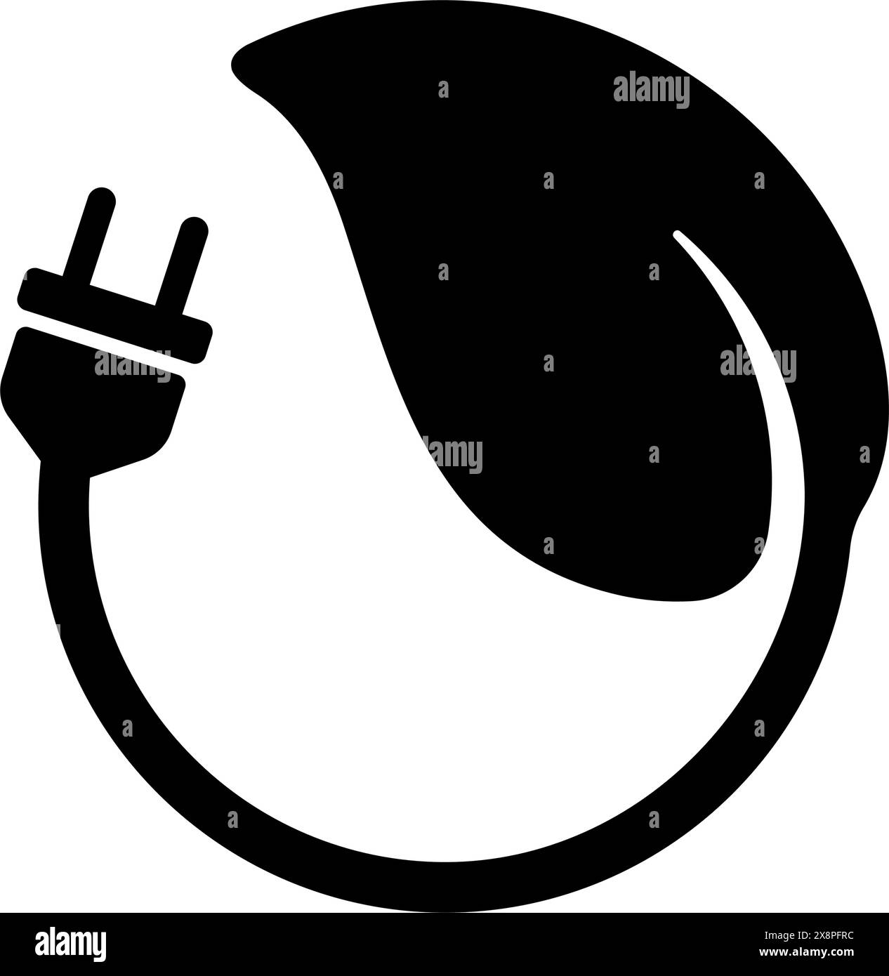 Illustration des Vektorsymbols mit ökologischem Thema (Biomasse-Stromerzeugung/CO2-neutral) Stock Vektor