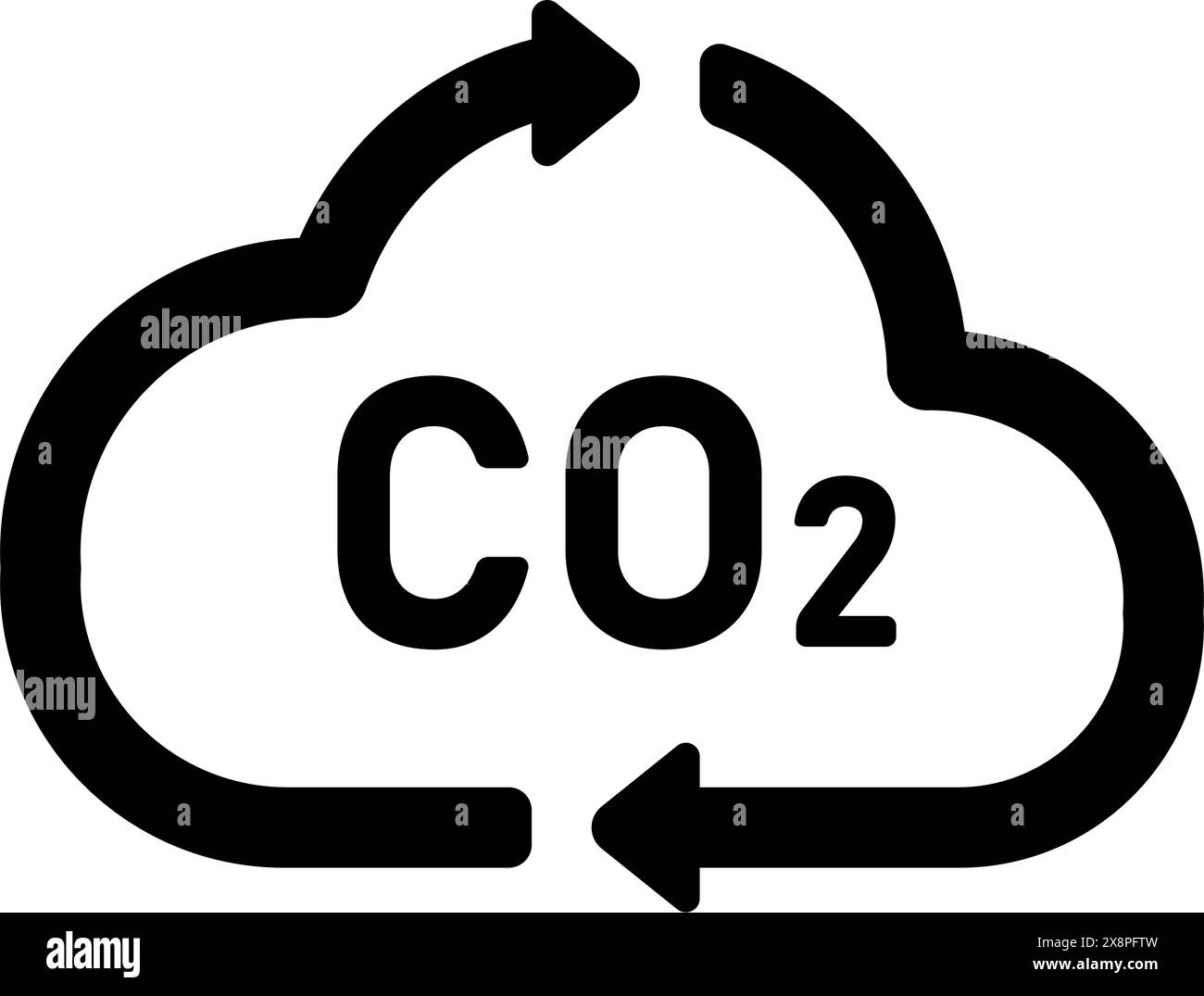 Illustration des Vektorsymbols mit ökologischem Thema (CO2-neutral) Stock Vektor