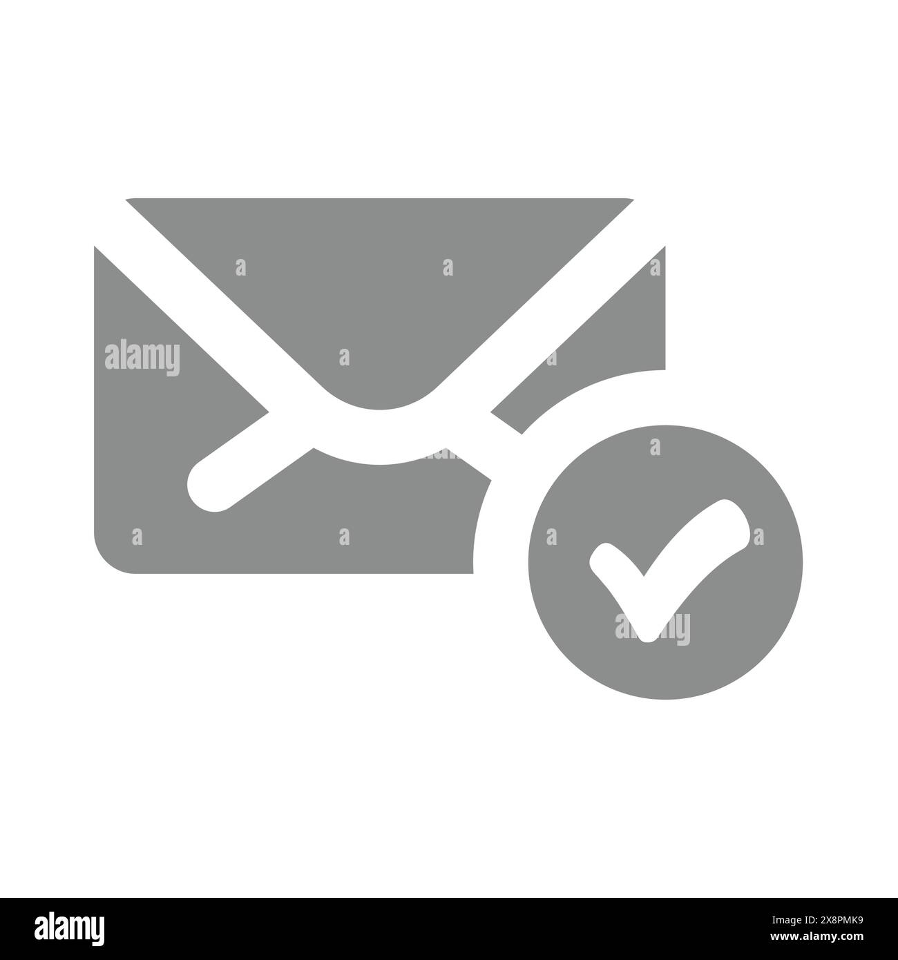 Letter, Umschlag mit Häkchen Vektorsymbol. E-Mail gesendet und empfangen, E-Mail-Symbol. Stock Vektor