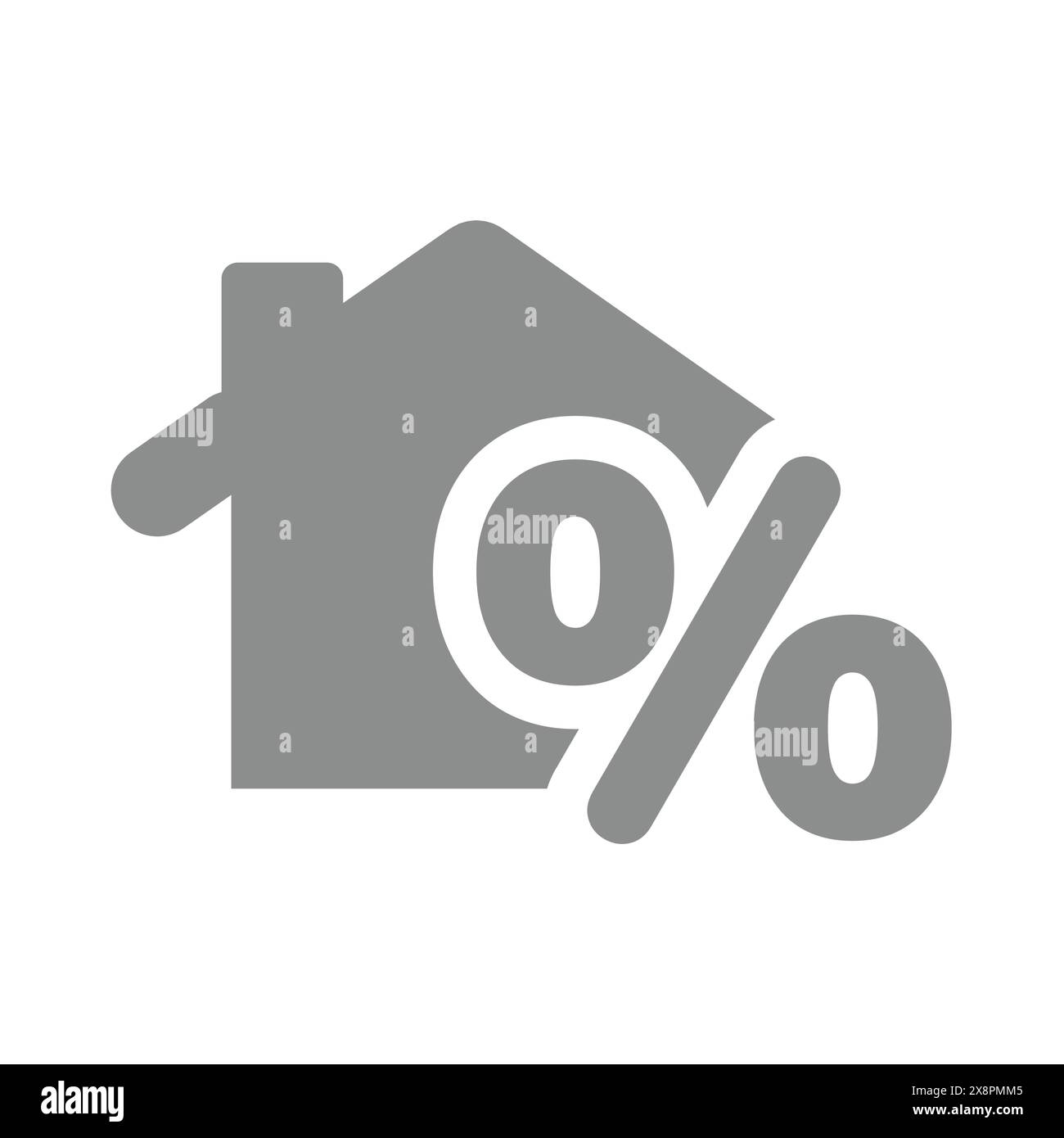 Haus mit Prozentzeichen Vektor. Preisgünstige Schnäppchen oder Hypotheken-Symbole. Stock Vektor