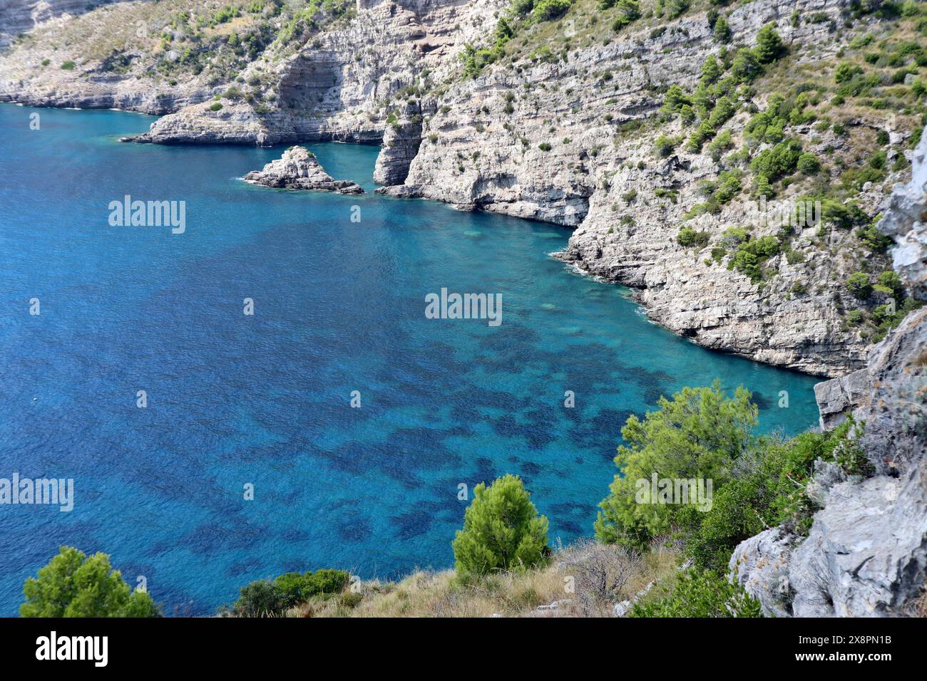 Ieranto - Baia Grande Stockfoto