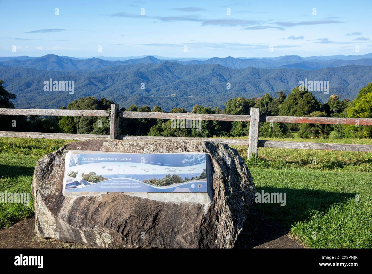 Dorrigo, nördliche tablelands von NSW, spektakuläre Ausblicke auf die Gondwana Regenwälder vom Griffiths Aussichtspunkt auf der Bergstraße, Australien Stockfoto