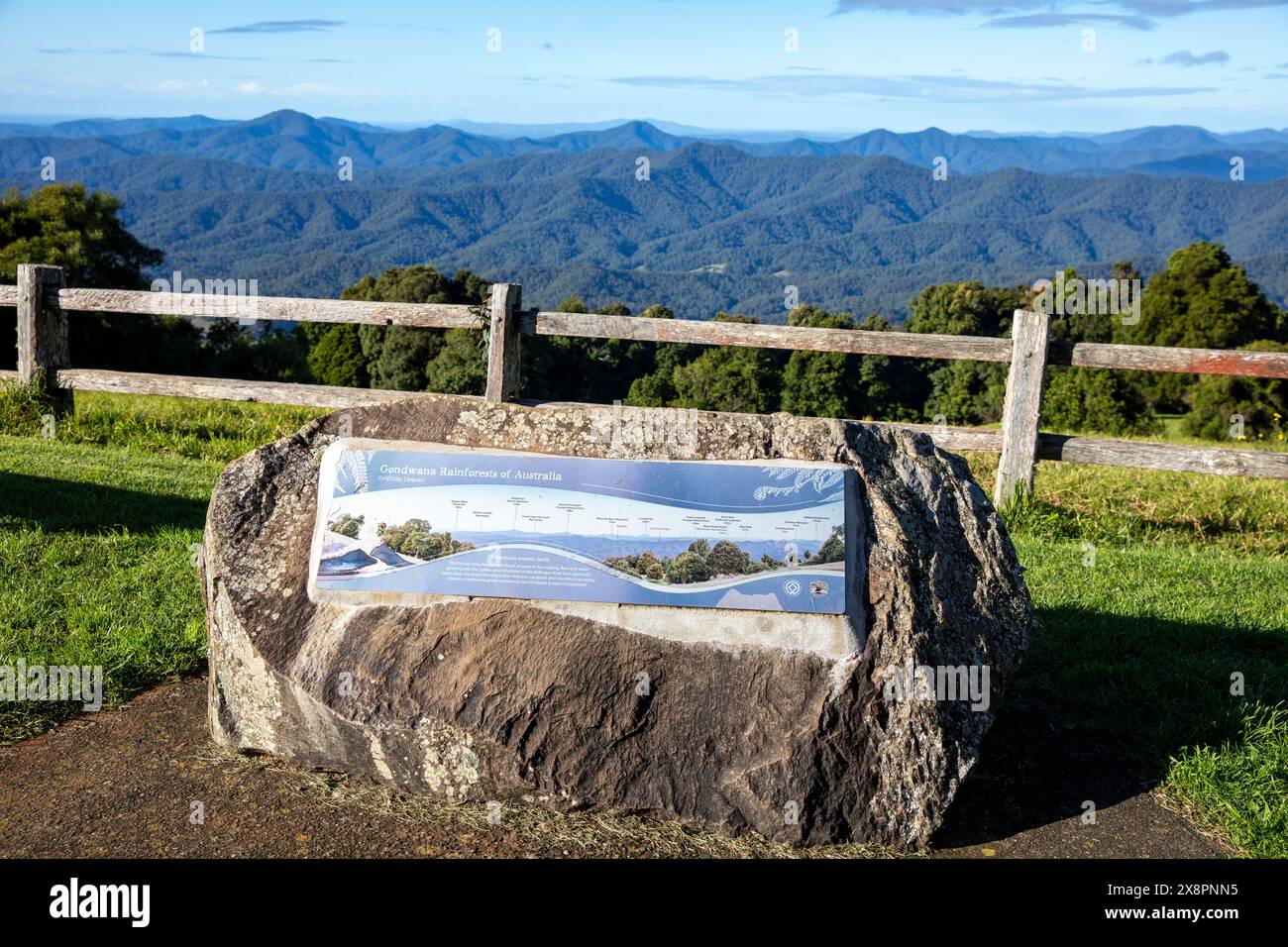 Dorrigo, nördliche tablelands von NSW, spektakuläre Ausblicke auf die Gondwana Regenwälder vom Griffiths Aussichtspunkt auf der Bergstraße, Australien Stockfoto