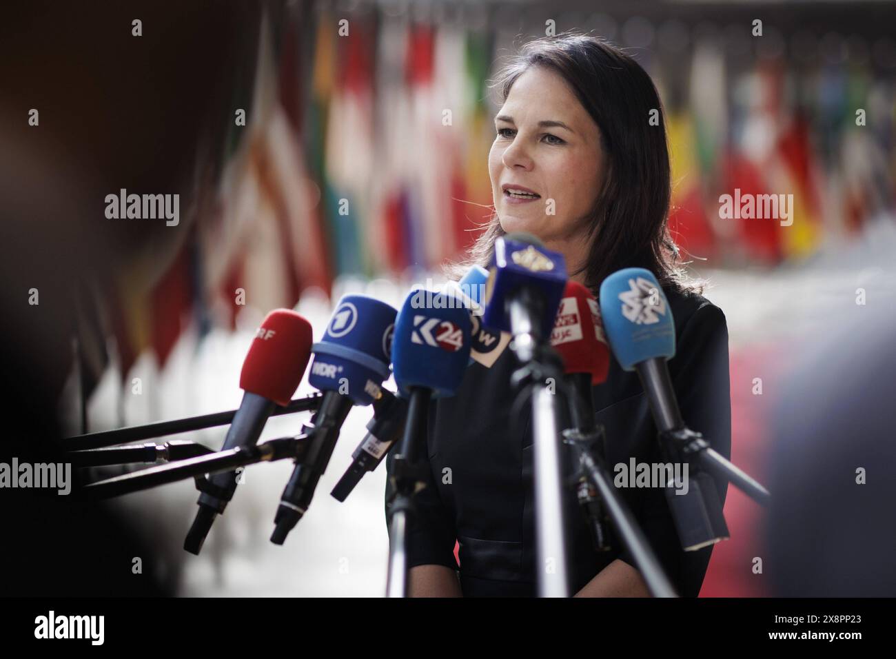 Annalena Baerbock Buendnis 90/die Gruenen, Bundesaussenministerin, aufgenommen im Rahmen des Rats fuer Aussenbeziehungen in Bruessel, 27.05.2024. Fotografiert im Auftrag des Auswaertigen Amtes. Bruessel Belgien *** Annalena Baerbock Buendnis 90 die Gruenen , Bundesaußenministerin, fotografiert während des Rates für Auswärtige Beziehungen in Brüssel, 27 05 2024 fotografiert im Auftrag des Auswärtigen Amtes Brüssel Belgien Copyright: xKiraxHofmannxAAxphotothek.dex Stockfoto