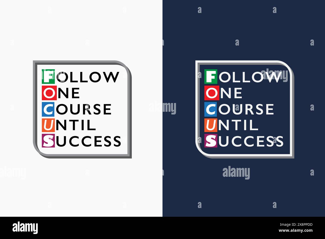 Fokusakronym Typografie, geeignet für Tschirmgrafik Stock Vektor