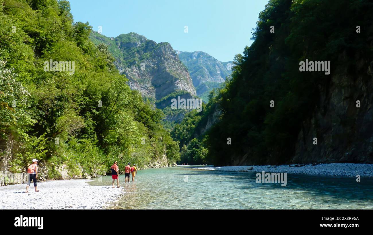 Shala River, lumi i Shales, albanische Alpen, Valbona Nationalpark, malerische Landschaft Stockfoto