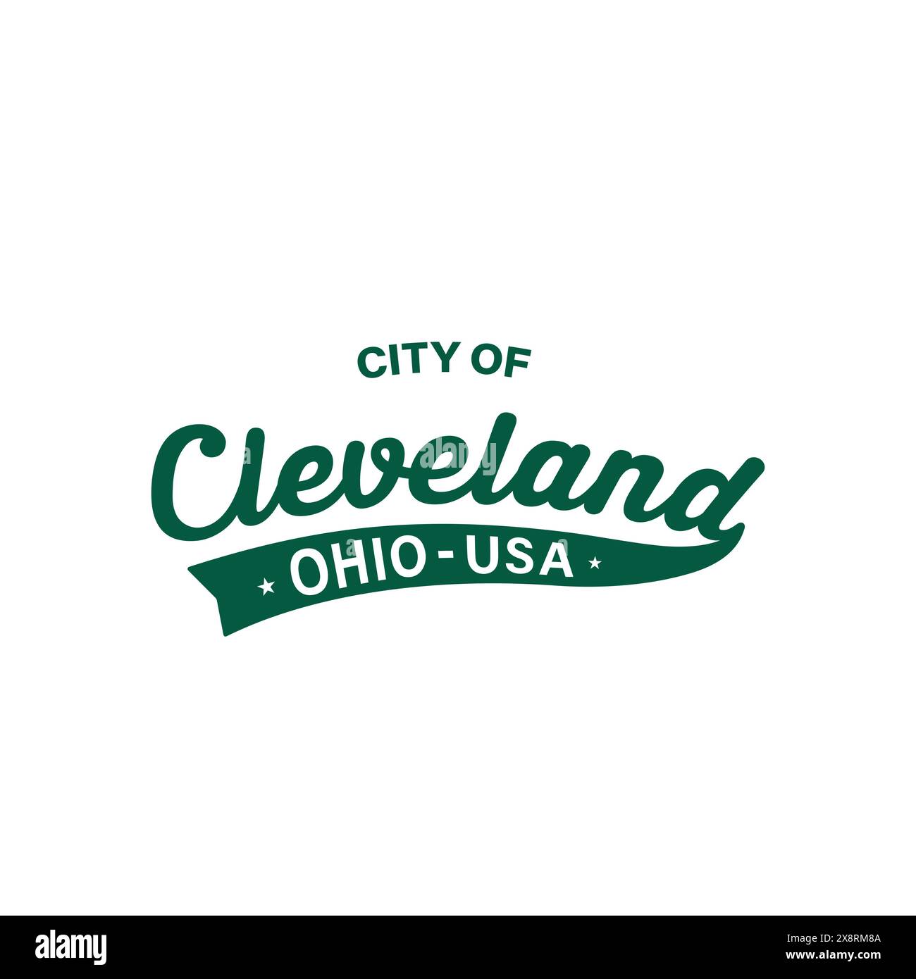 Schriftzug „City of Cleveland“. Cleveland, Ohio Typografie Design. Vektor und Illustration. Stock Vektor