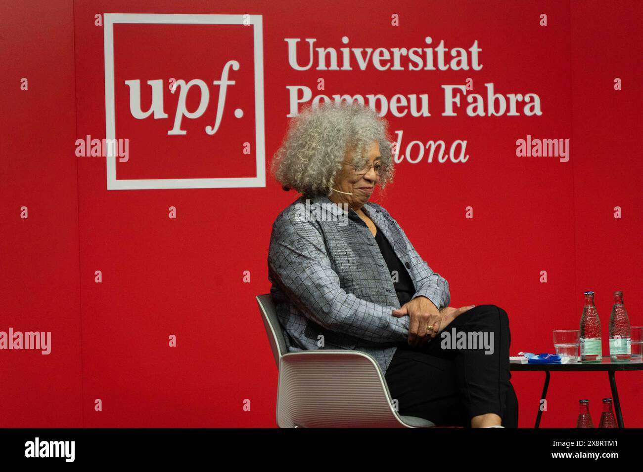 Barcelona, Spanien. Mai 2024. Angela Davis hält einen Vortrag an der Universität Pompeu Fabra in
