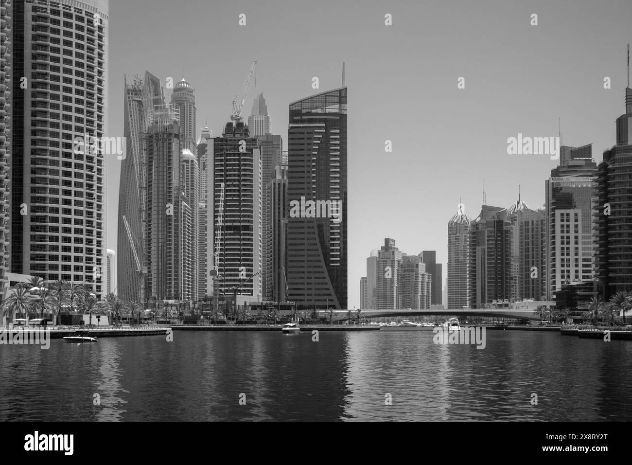 Die Wolkenkratzer an der Dubai Marina Stockfoto