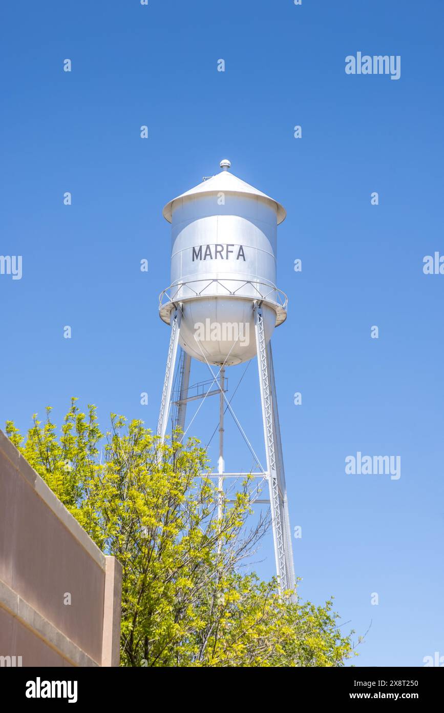 Der Wasserturm in Marfa, Texas, USA Stockfoto