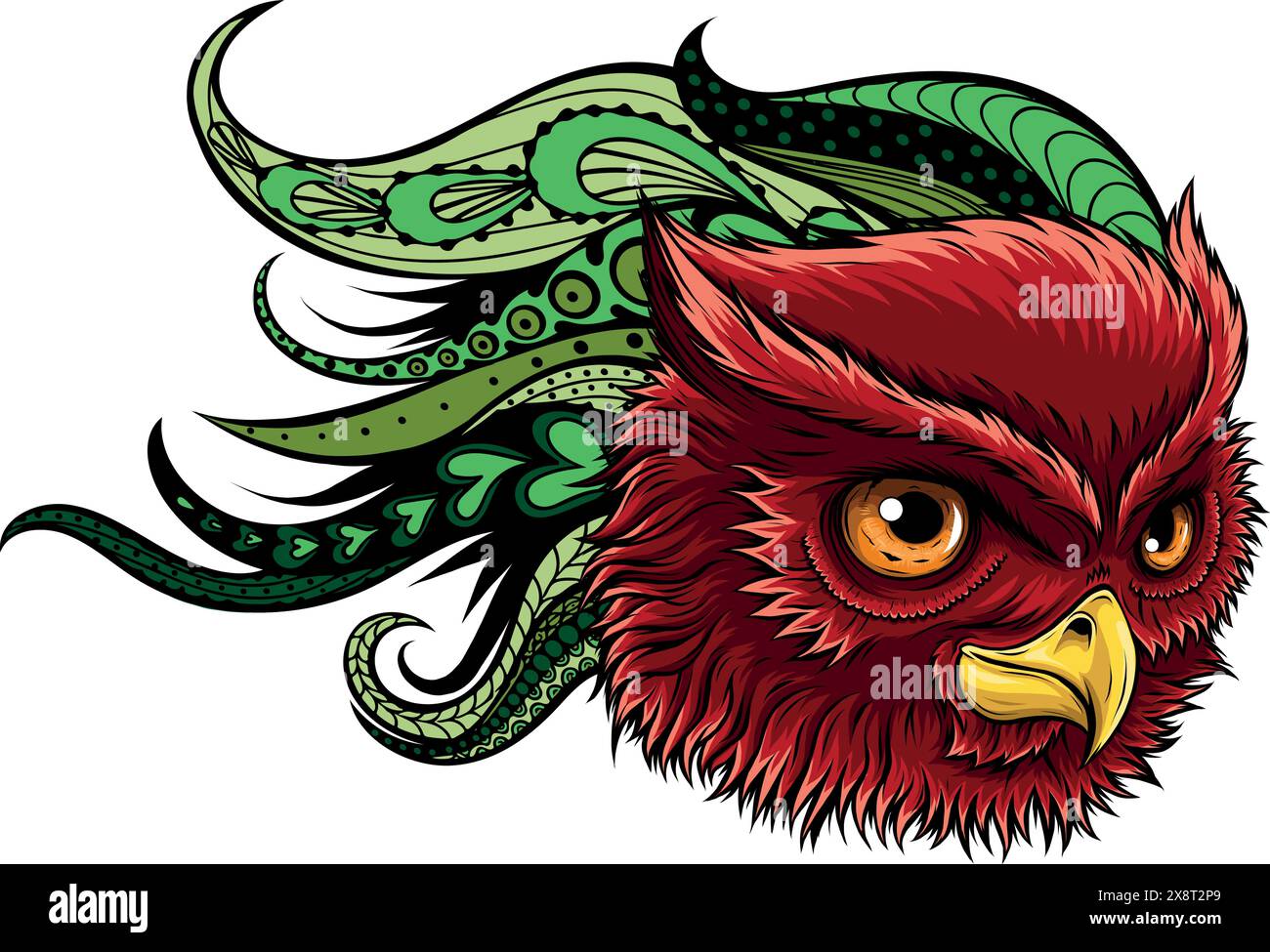 Süßes Cartoon-Eulenkopf-Vektordesign Stock Vektor