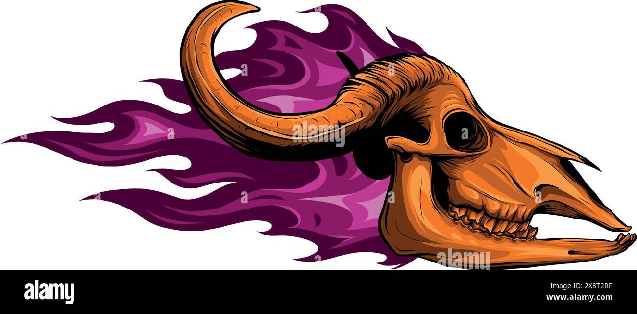 Bull Schädel mit Hupen Vektordesign Stock Vektor