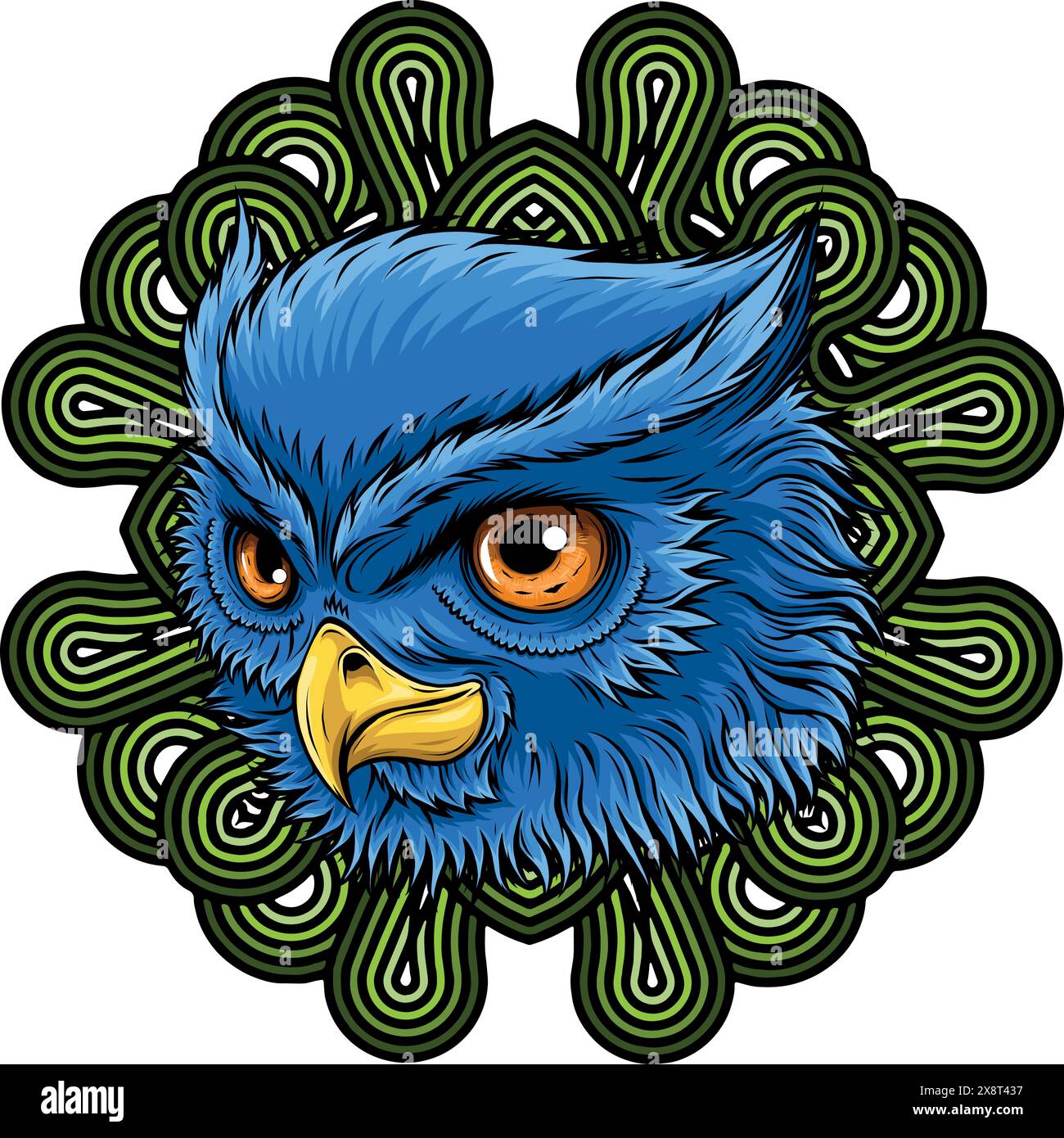 Süßes Cartoon-Eulenkopf-Vektordesign Stock Vektor