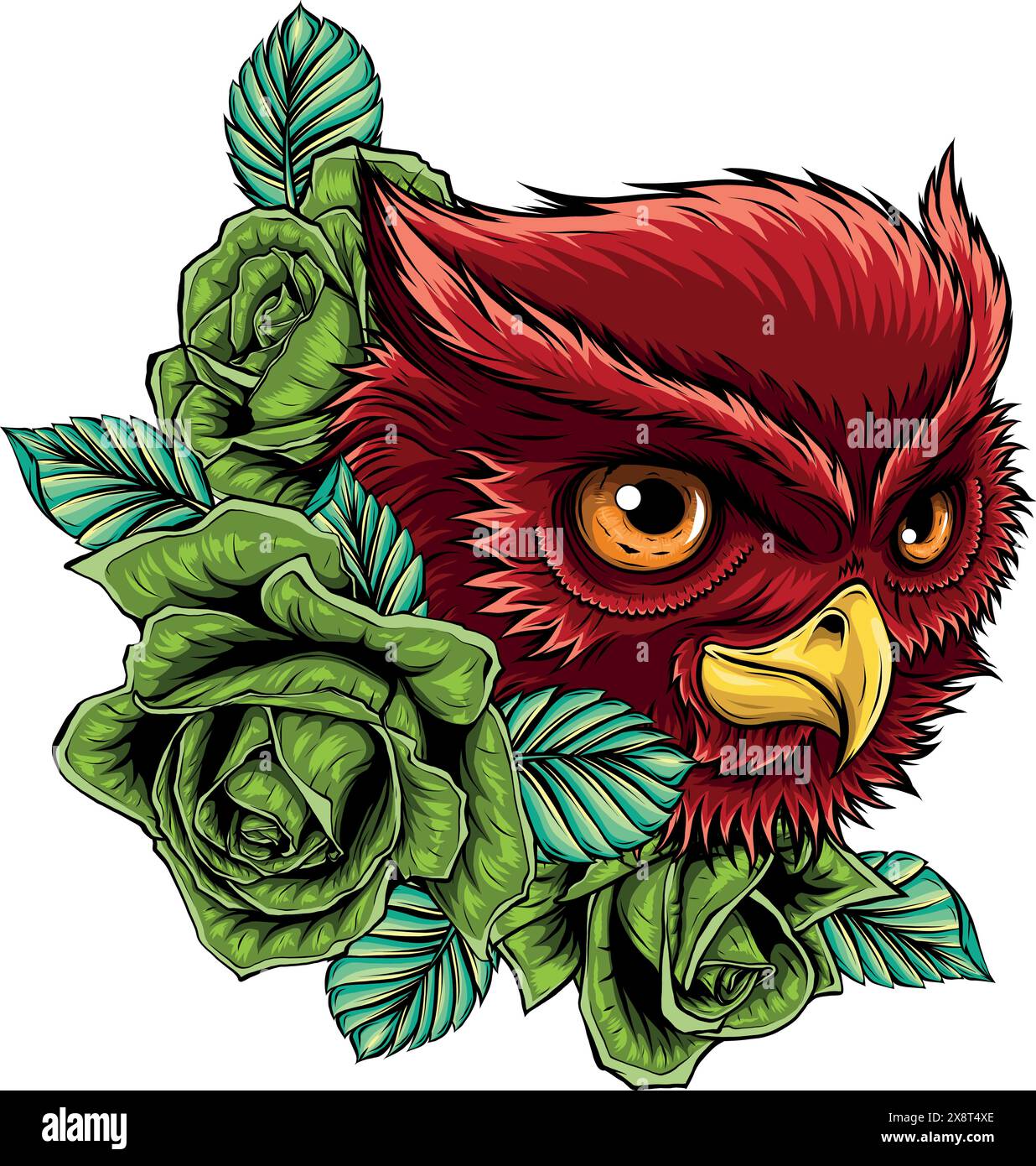 Süßes Cartoon-Eulenkopf-Vektordesign Stock Vektor