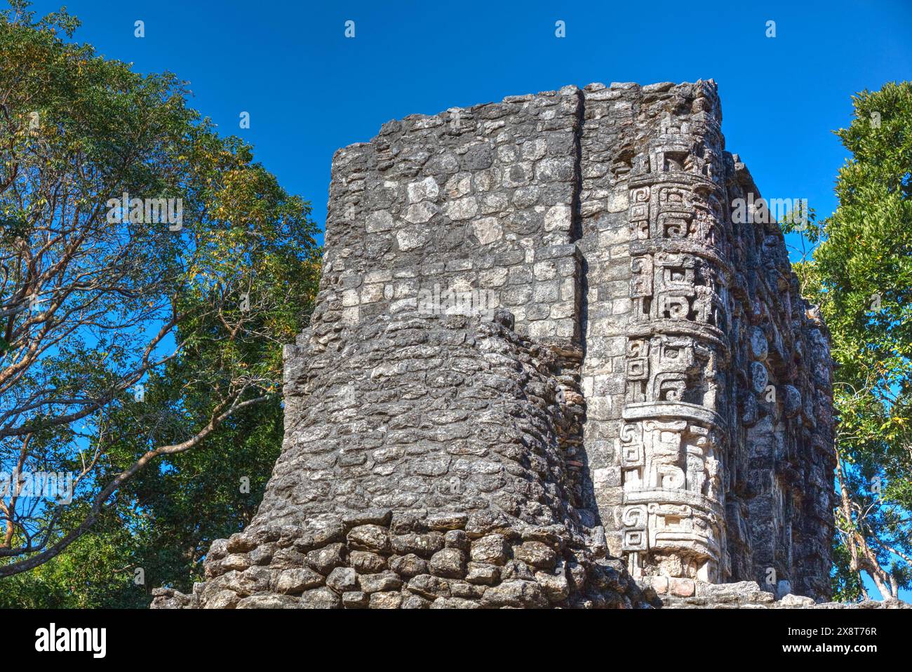 Hormiguero Maya-Ausgrabungsstätte, Rio-Bec-Stil, Campeche, Mexiko Stockfoto