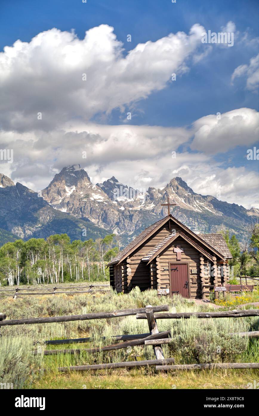 USA, Wyoming, Grand Teton National Park, Kapelle der Verklärung Stockfoto