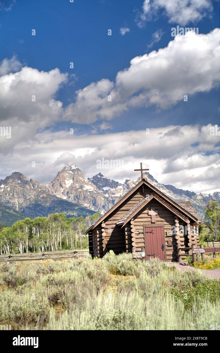 USA, Wyoming, Grand Teton National Park, Kapelle der Verklärung Stockfoto