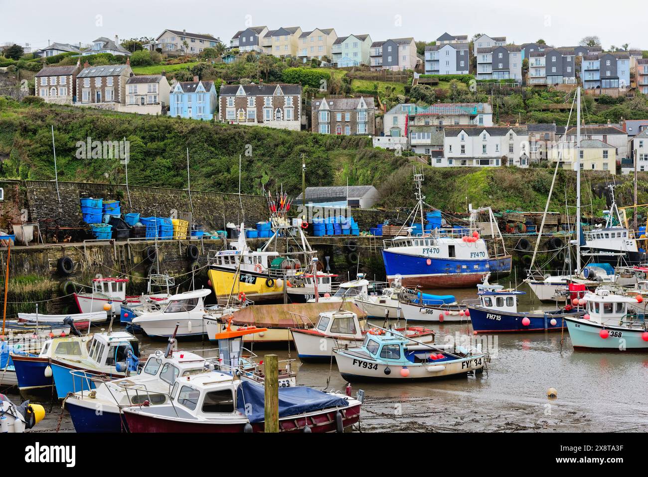 Mevagissey innerer Hafen und Dorf Cornwall England Stockfoto