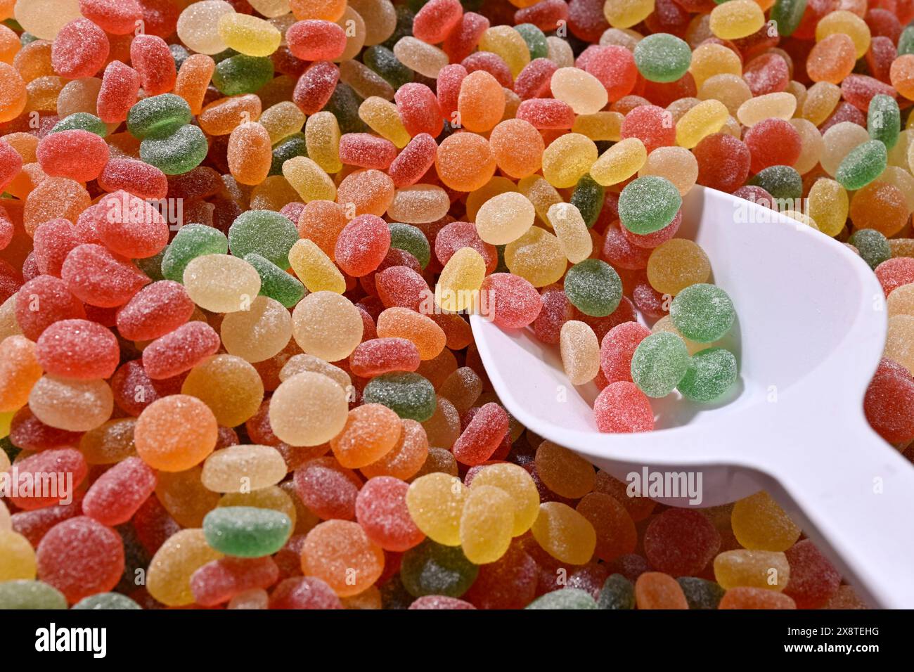 Süßwaren Fruchtgummis mit Zucker Stockfoto