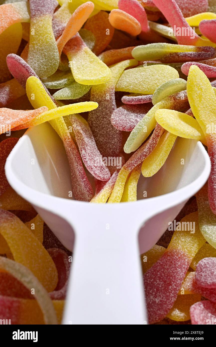 Süßwaren Fruchtgummis mit Zucker Stockfoto