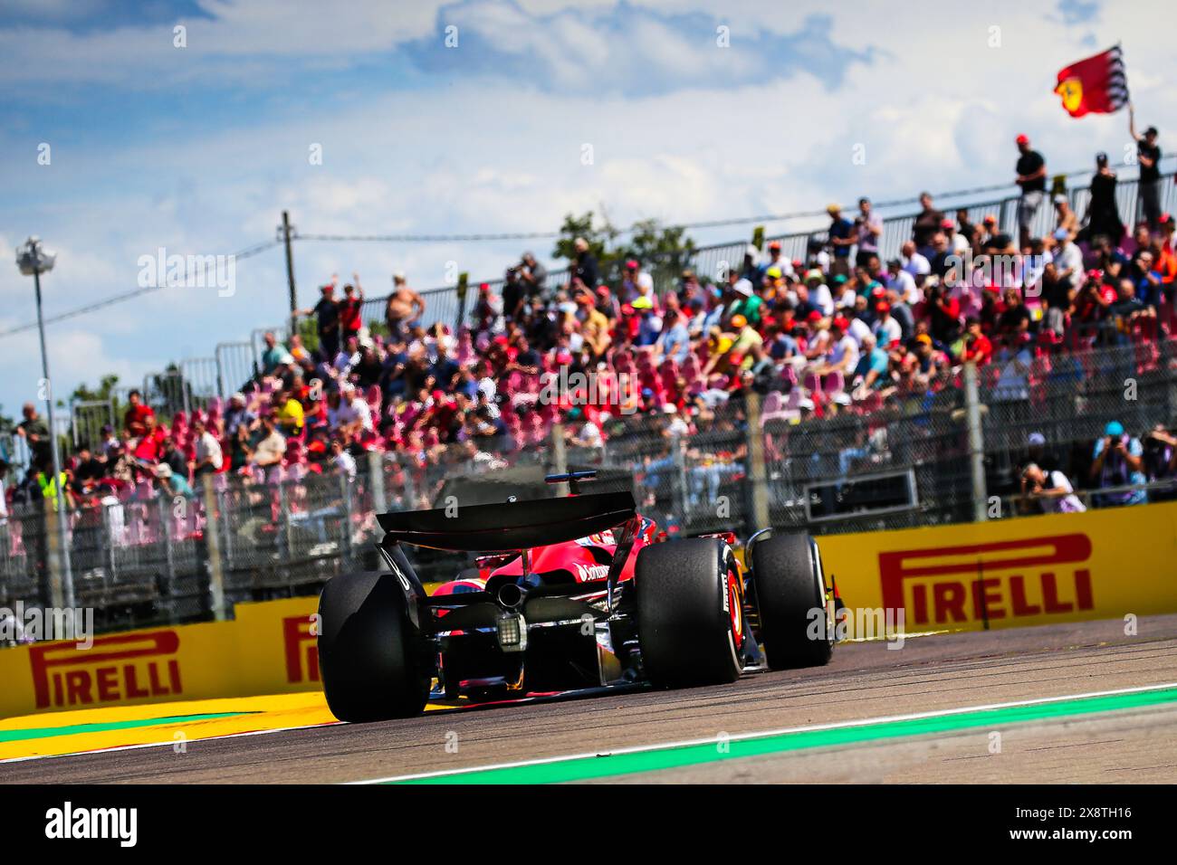 Formel 1 2024 Imola Grand Prix Charles Leclerc auf Ferrari F1 Stockfoto