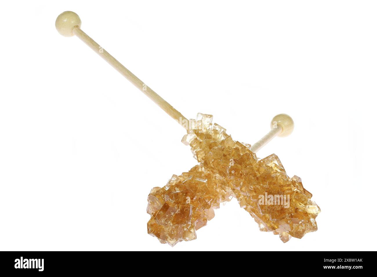 Braune Steinbonbons isoliert auf weißem Hintergrund Stockfoto