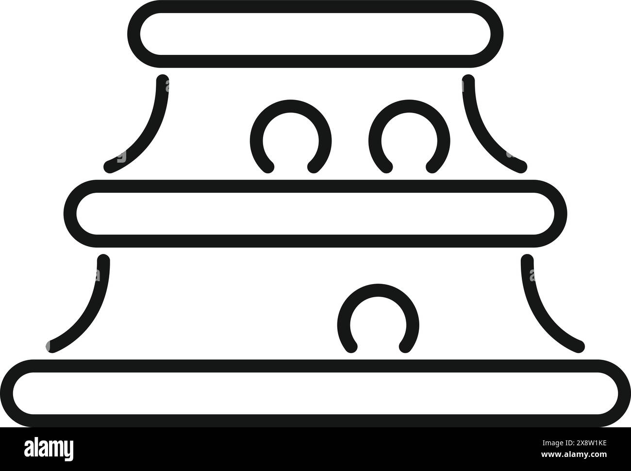 Schwarzweiß-Strichkunst, die ein altes kolosseum darstellt, ideal für didaktische oder historische Inhalte Stock Vektor