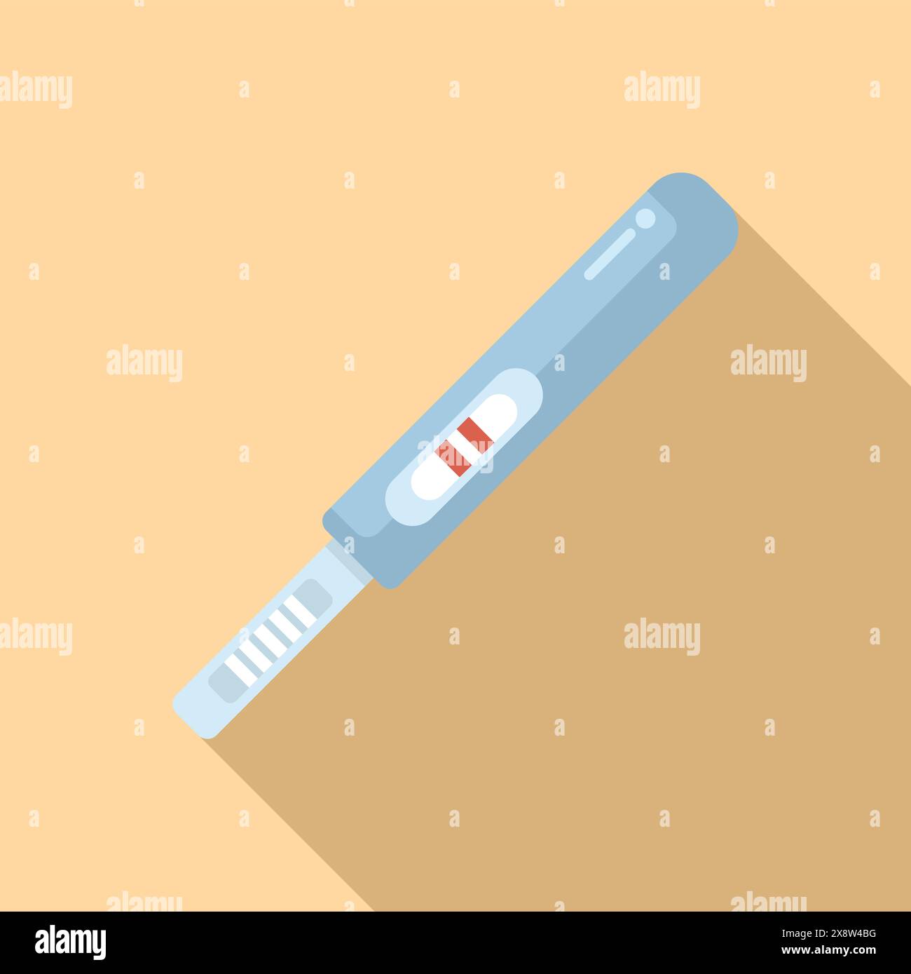 Flache Vektor-Illustration eines positiven Schwangerschaftstestergebnisses mit zwei Zeilen, die die freudige Erwartung ankündigen, die Familie zu erweitern und die Reise in die Mutterschaft zu beginnen Stock Vektor