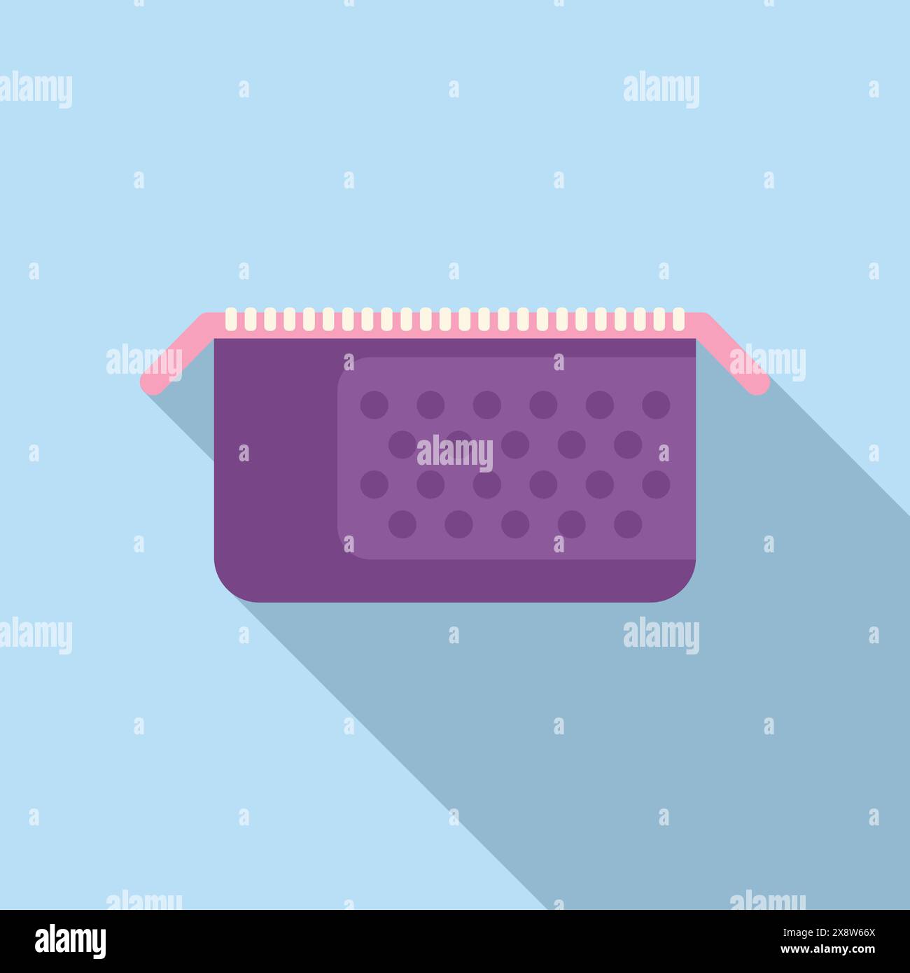 Flaches Design mit einem stilvollen lila Kalender mit Schatten auf blauem Hintergrund Stock Vektor