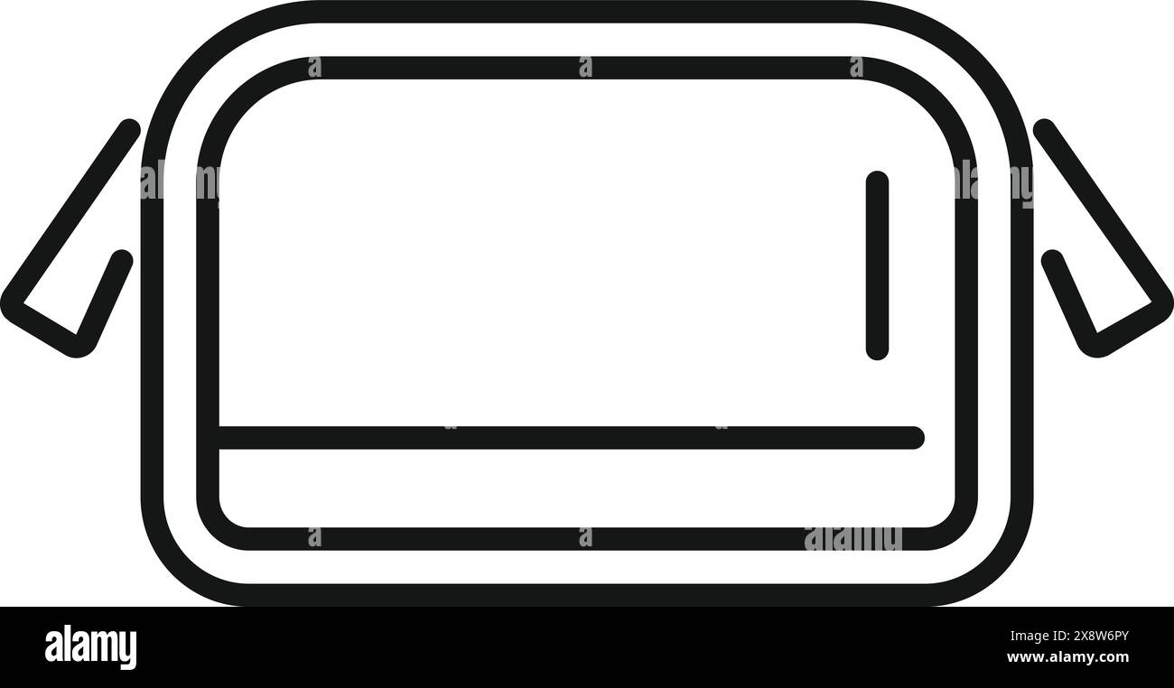 Schwarz-weiße Strichgrafik eines Virtual-Reality-vr-Headset-Symbols Stock Vektor