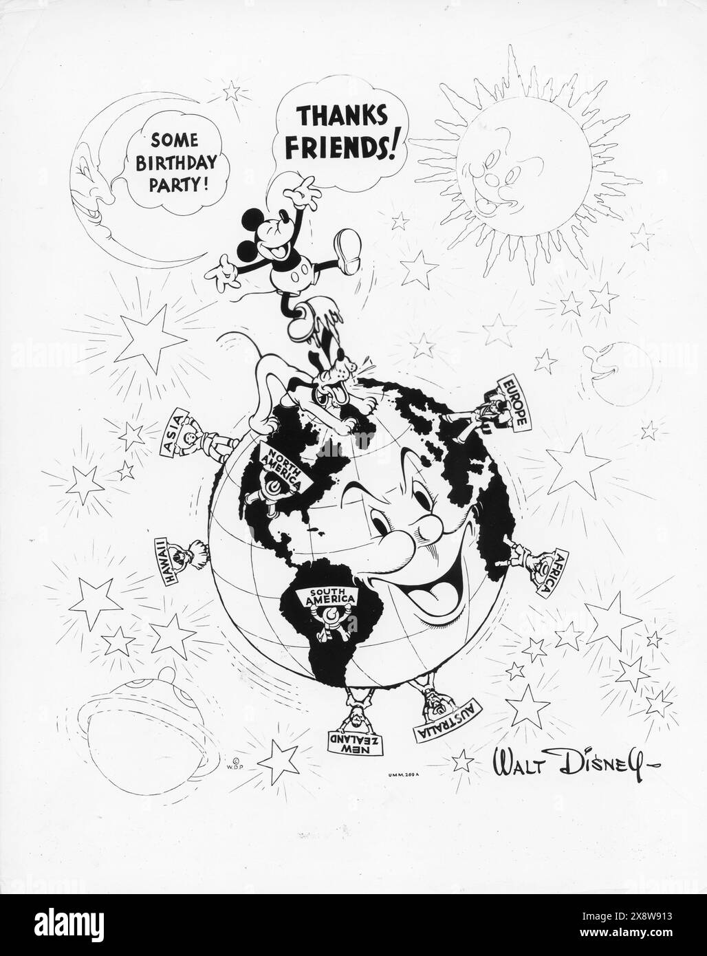 MICKEY MAUS 7. Geburtstag Werbung 1935 Walt Disney Productions / United Artists Stockfoto