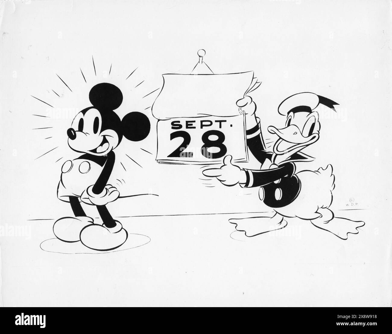 MICKEY MAUS 7. Geburtstag Werbung 1935 Walt Disney Productions / United Artists Stockfoto