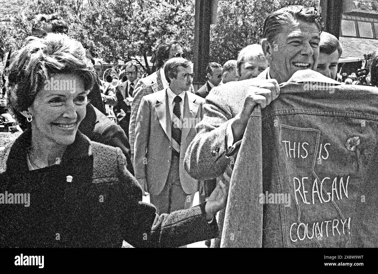 Nancy und Ronald Reagan kämpften in Kalifornien in den 1970er Jahren Stockfoto