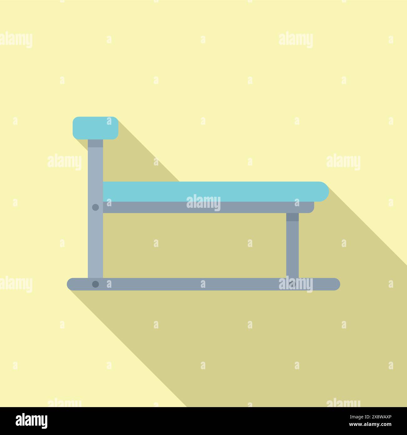 Vektorillustration einer schlanken, modernen Bank im flachen Design mit Schatteneffekt Stock Vektor