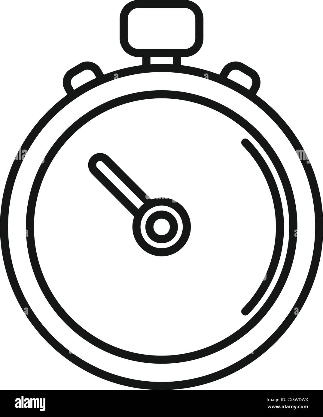 Vektor-Illustration eines minimalistischen Stoppuhrensymbols im Linienart-Stil Stock Vektor