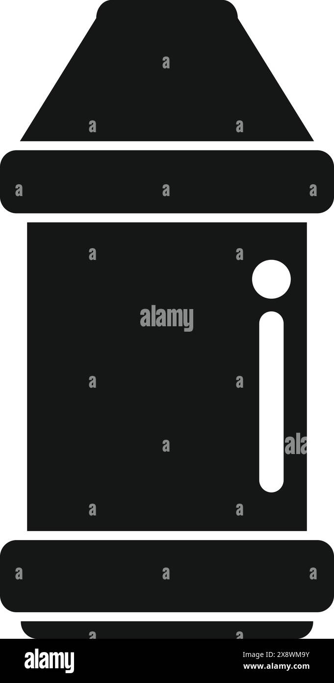 Vektorillustration eines stilisierten Buntstiftsymbols in massivem Schwarz, geeignet für verschiedene Designzwecke Stock Vektor
