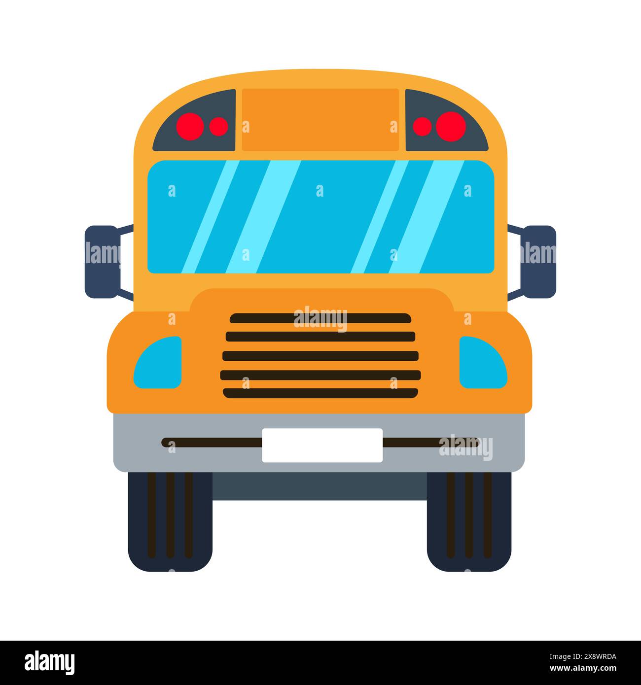 Süßer Comic Schulbus. Vektorabbildung. Back to School Vektor Design. Stock Vektor