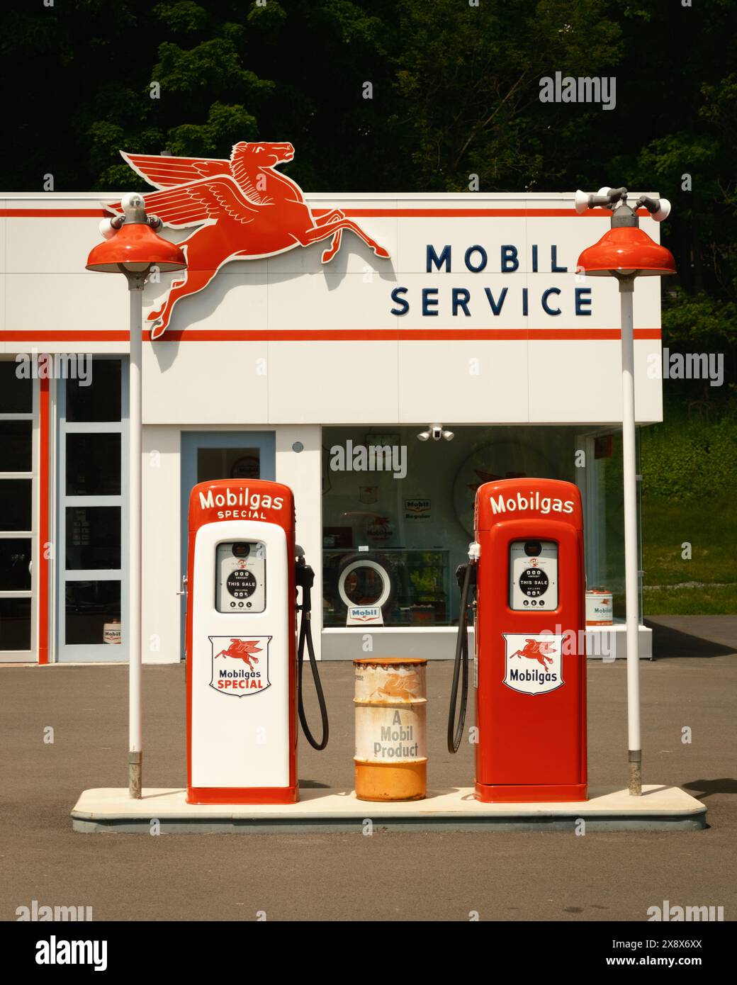 Retro Mobil Tankstelle in Millerton, New York Stockfoto
