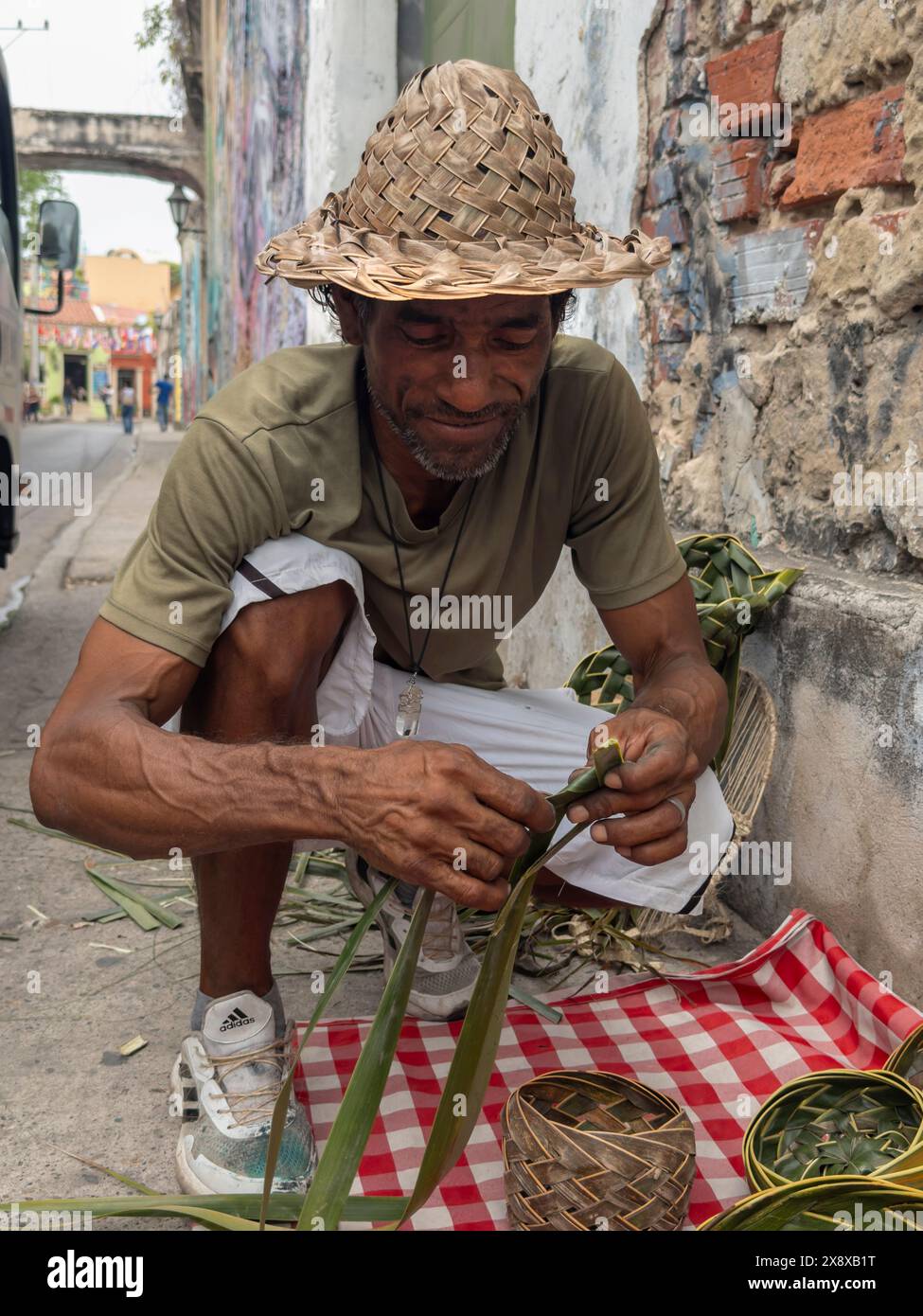 Das Viertel Getsemani in Cartagena ist die Heimat der afro-kolumbianischen karibischen Kultur und gehört zum UNESCO-Weltkulturerbe Kolumbien Stockfoto