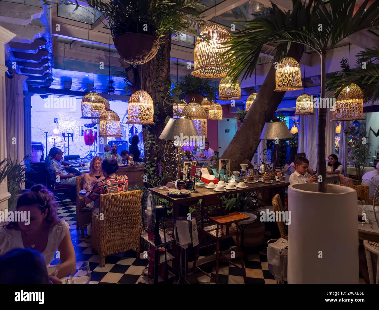 Ein gehobenes Restaurant in Cartagena, Kolumbien Stockfoto